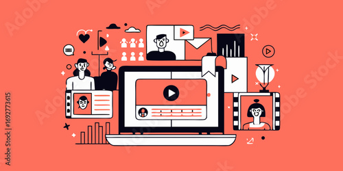 Digital content creation and online video sharing with audience engagement and analytics