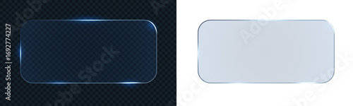 Futuristic holographic interface frame. Modern tech UI element. Technology sci-fi panel, glowing blue border virtual screen for digital dashboards