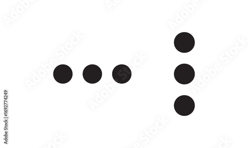3 dots vector icon symbol set isolated .