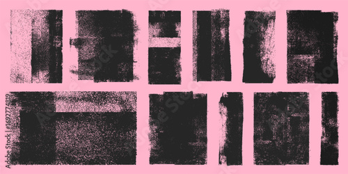 Ink roller textures, grunge stamp texture, dust overlay dirty backgrounds - vector