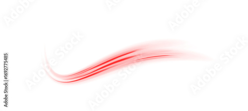 Sport car is made of polygons, lines and connected dots. Bright fiery red neon stripes on white and black transparent background PNG. Speed connection vector background. 