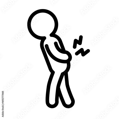 Disease and symptom icon. Back Pain