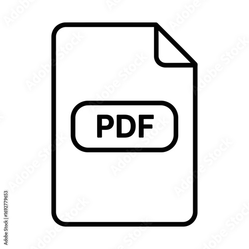Pdf file line icon