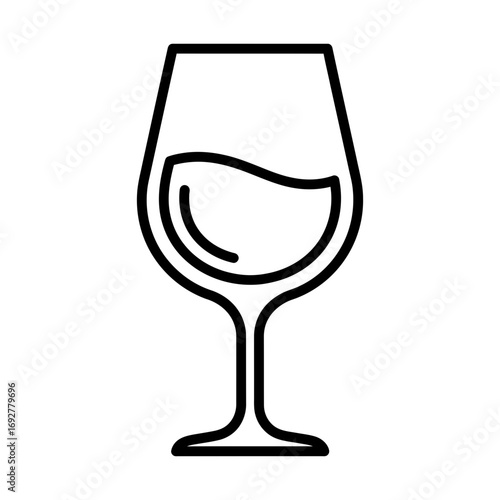 wine glass filled with liquid line icon