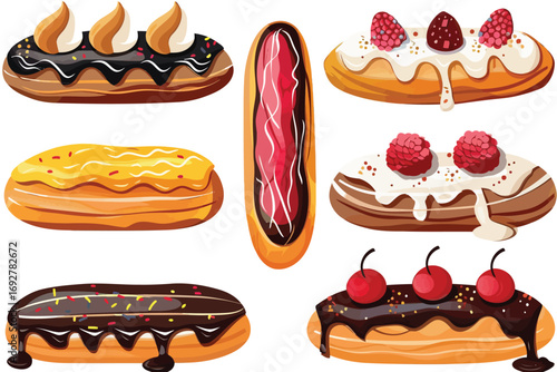 eclairs isolated illustration