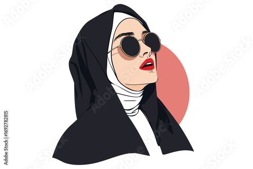 nun isolated illustration