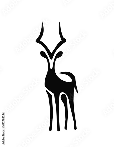 deer silhouette isolated on white