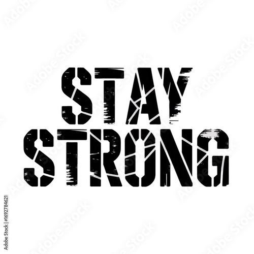 Stay Strong Motivational Fitness Quote Bold Text PNG Design