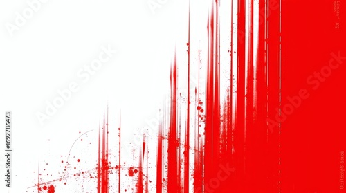 Abstract Red Grunge Vertical Brush Strokes and Splatter Background