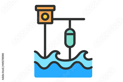 Buoy and water level indicator floating on waves Wave Generator