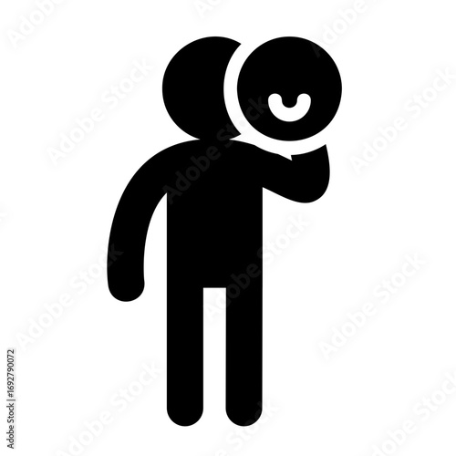 Disease and symptom solid style icon. Masked Depression