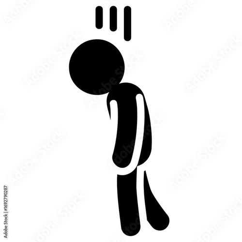 Disease and symptom solid style icon. Fatigue Syndrome