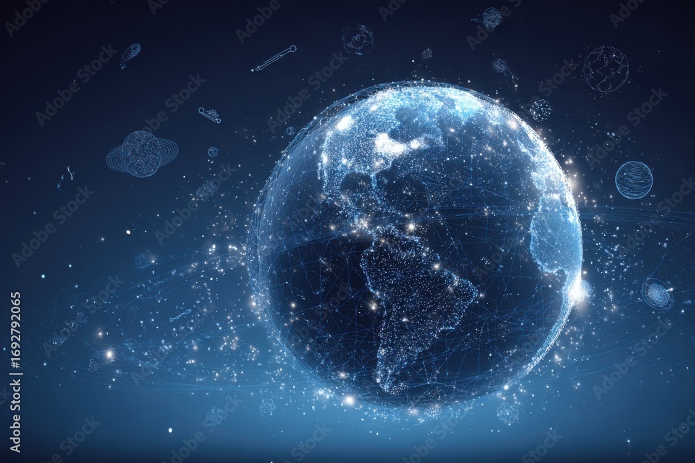Naklejka premium Abstract globe, digital art