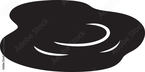 Puddle of Liquid with Ripples Icon isolated on white background