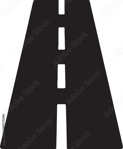 Straight Highway Road Icon isolated on white background