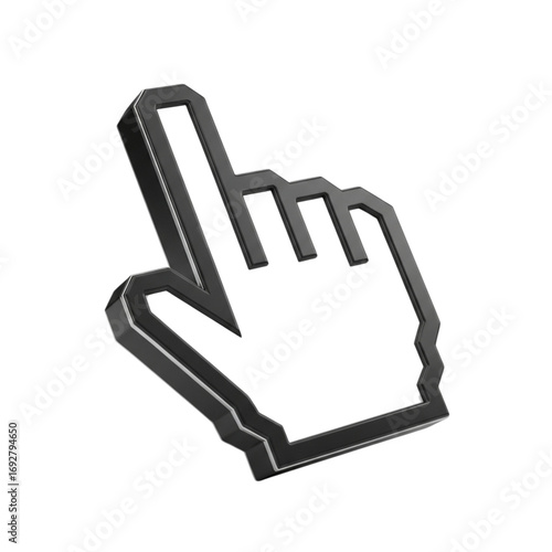 3d cursor hand icon for digital interaction and selection isolated on transparent background