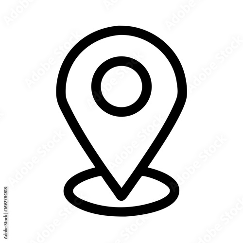 Free Download Bold Map Location Pin Icon – GPS Navigation Vector Illustration - GFXLoad