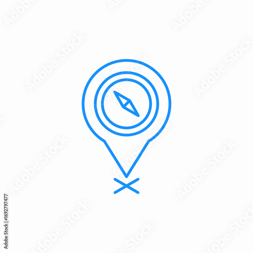 compass navigation location pin icon sign vector