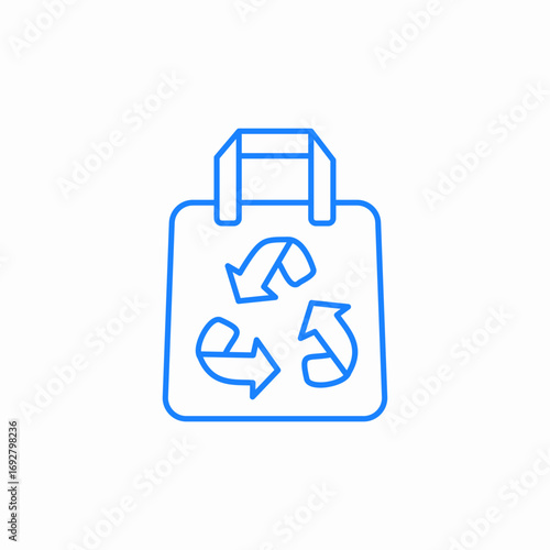 reusable shopping bag that promotes recycling icon sign vector