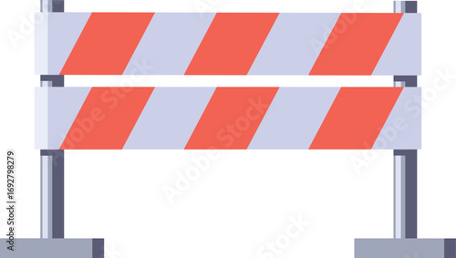 Double safety road barrier vector illustration