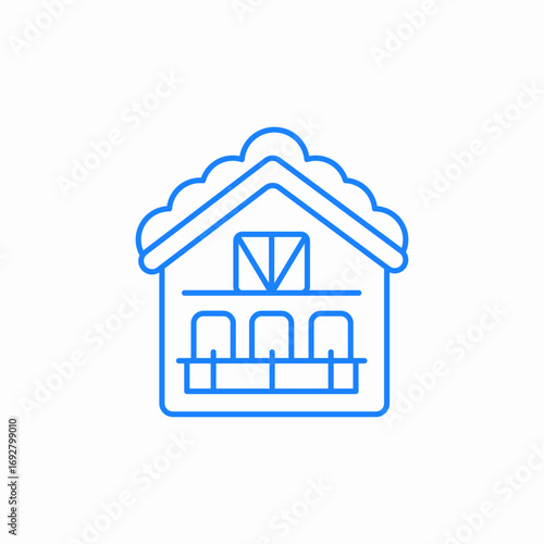 small house in alpine style icon sign vector