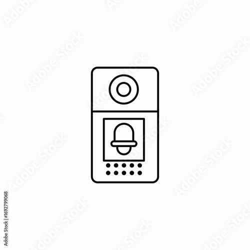 smart doorbell camera icon sign vector