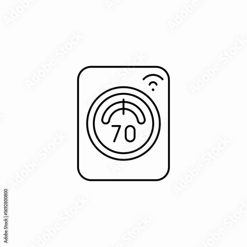 smart thermostat 70 icon sign vector