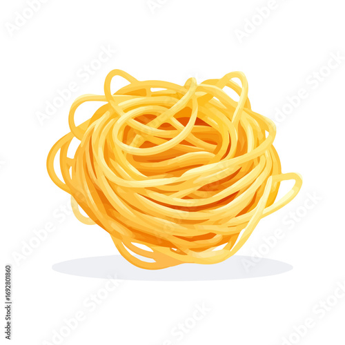 Flat 2D Spaghetti illustration, vector graphic in icon style, on white background