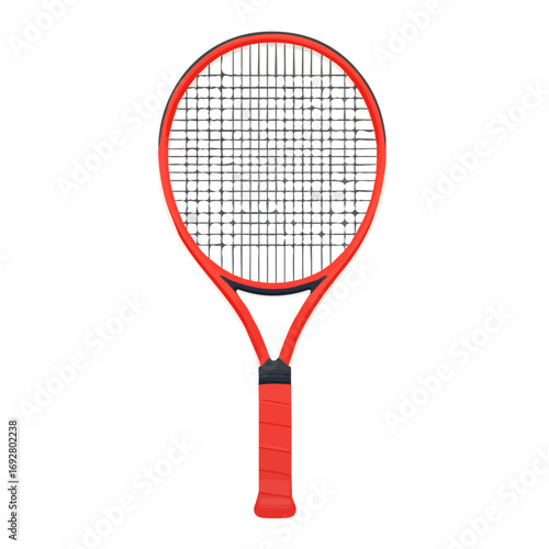 2D flat vector illustration of a Tennis Racket in icon style, isolated on white background