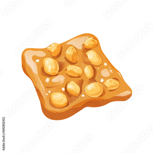 Minimal flat vector of a Peanut Brittle, 2D icon-style illustration on white background