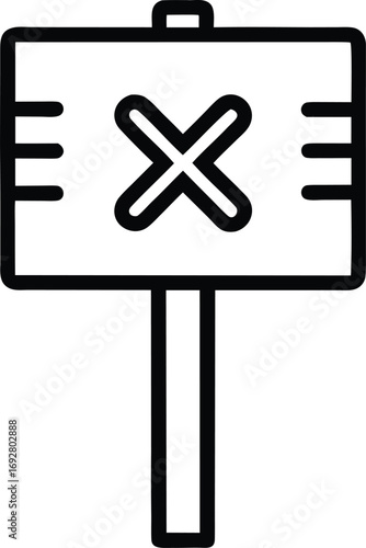 protest outline icon vector illustration