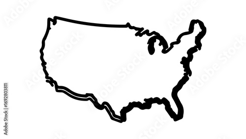 United States outline map with transparent background