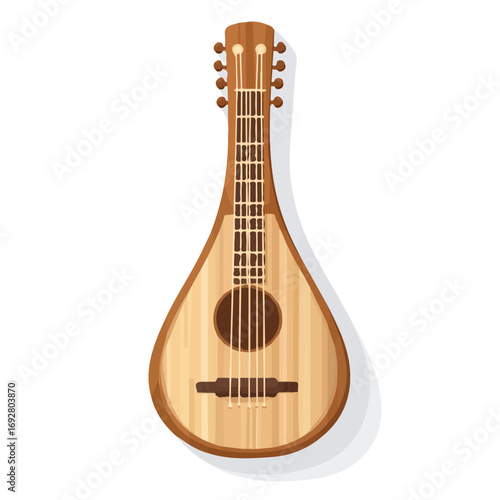 Koto, flat style 2D vector image, isolated on a white background