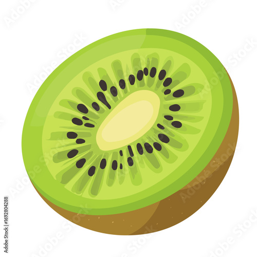 Kiwi, flat style 2D vector image, isolated on a white background