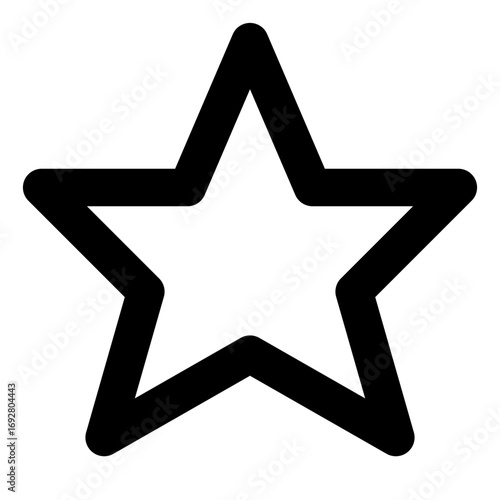 Simple Black Star Outline Icon Perfect for Favorites, Ratings, and UI Elements