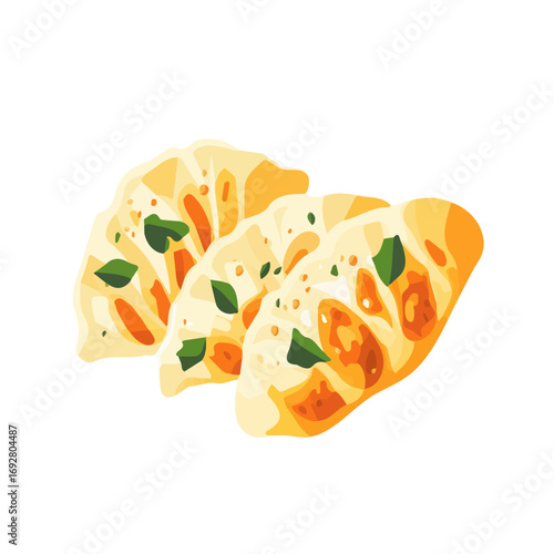 2D flat vector illustration of a Manti in icon style, isolated on white background