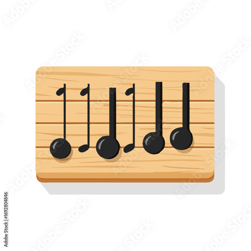 Music Theory Board, flat style 2D vector image, isolated on a white background