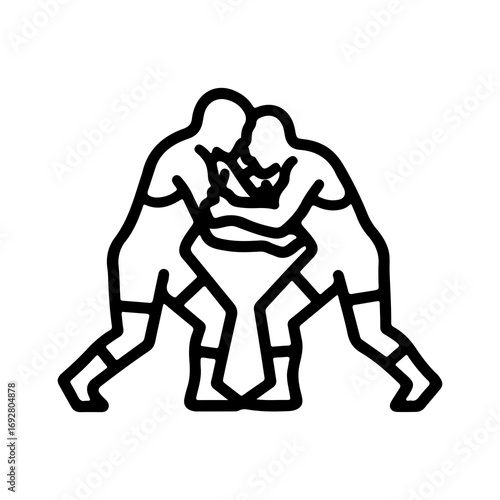 Wrestling match outline icon