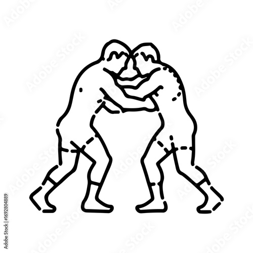 Wrestling match outline style