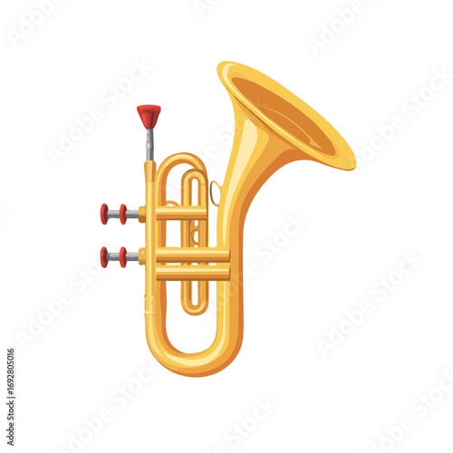 Minimal flat vector of a Trombone Mouthpiece, 2D icon-style illustration on white background