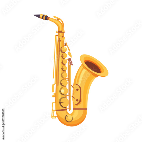 2D flat vector illustration of a Saxophone Mouthpiece in icon style, isolated on white background