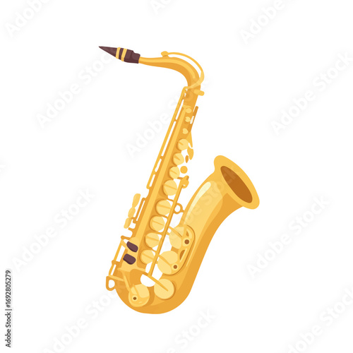 Flat 2D Saxophone Neck Strap illustration, vector graphic in icon style, on white background