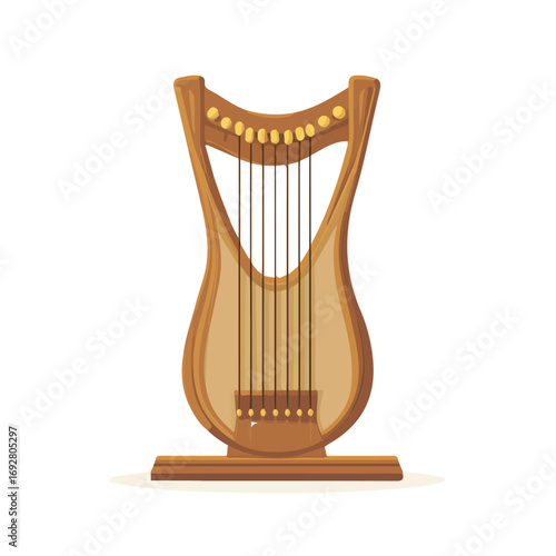 Lyre Stand, flat style 2D vector image, isolated on a white background
