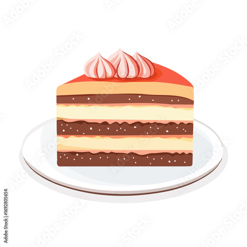 Torte, flat style 2D vector image, isolated on a white background