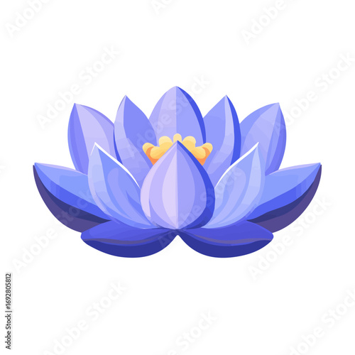 2D flat vector illustration of a Lotus in icon style, isolated on white background