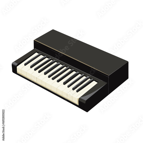 2D flat vector illustration of a Piano Key Dust Cover in icon style, isolated on white background