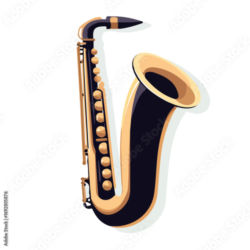 2D flat vector illustration of a Saxophone Mouthpiece in icon style, isolated on white background