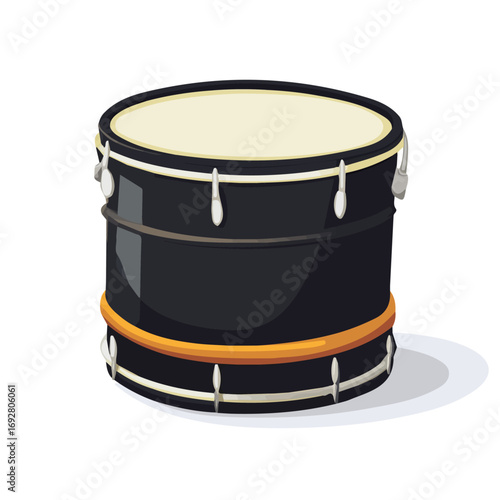 Flat 2D Steel Drum illustration, vector graphic in icon style, on white background