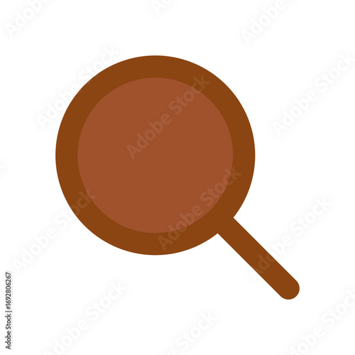 Minimalist brown magnifying glass icon representing search, discovery, and investigation, a versatile graphic element for digital interfaces and conceptual design