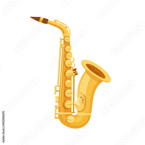 Flat 2D Saxophone Mouthpiece illustration, vector graphic in icon style, on white background